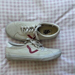 Cream and Pink Suede Vans